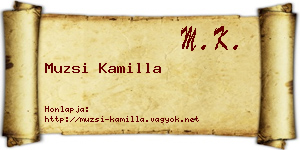 Muzsi Kamilla névjegykártya